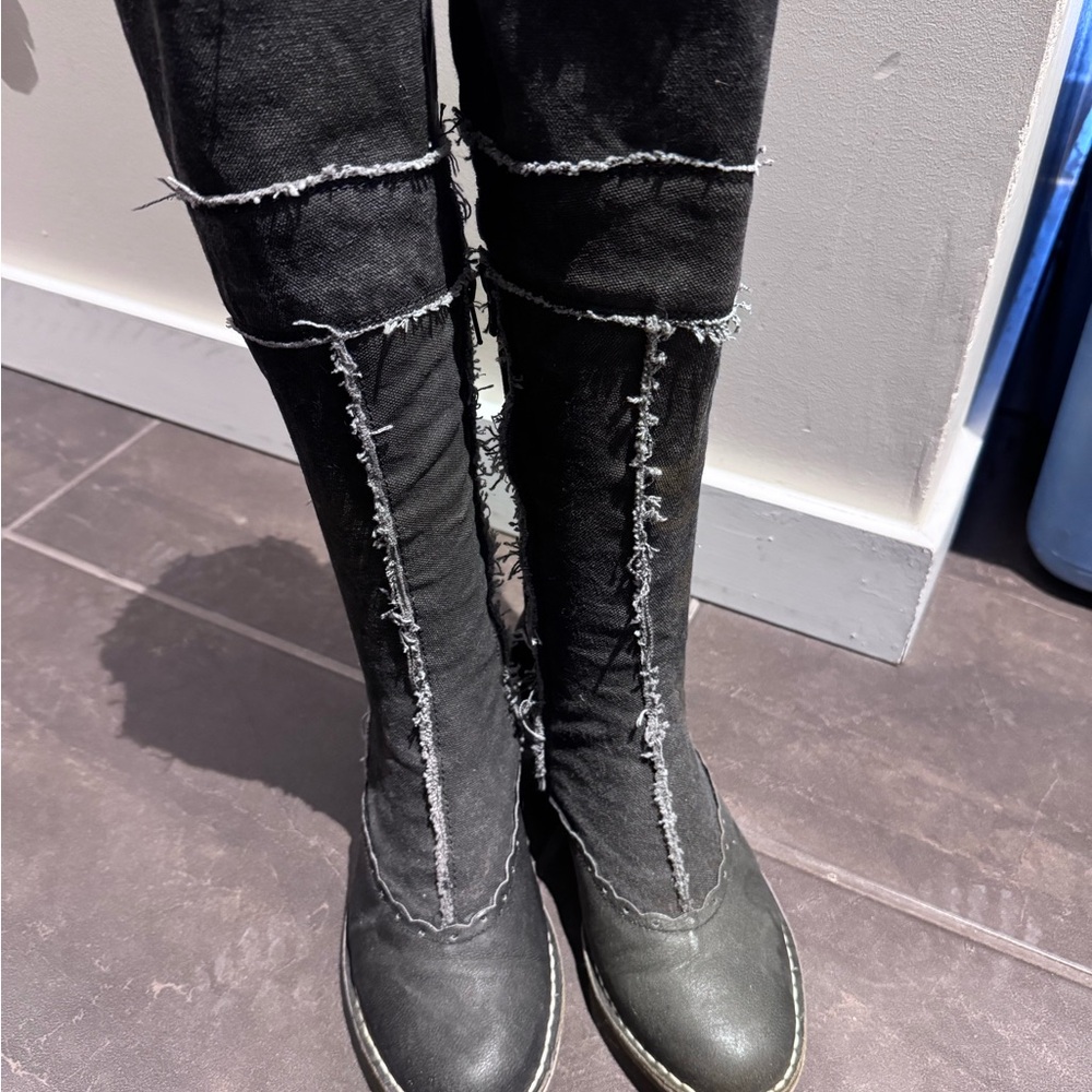 El Naturalista Women's Black Cotton Denim Boots US7 EU37 - Picture 4 of 8